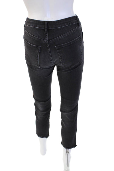 3x1 NYC Women Skinny Ankle Jeans Dark Gray Cotton Blend Size 25