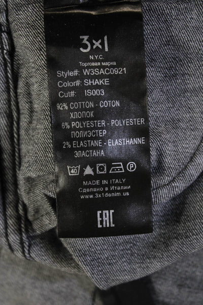 3x1 NYC Women Skinny Ankle Jeans Dark Gray Cotton Blend Size 25