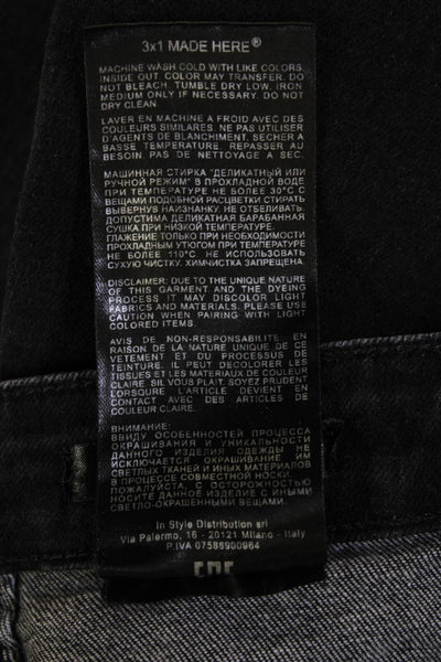 3x1 NYC Women Skinny Ankle Jeans Dark Gray Cotton Blend Size 25