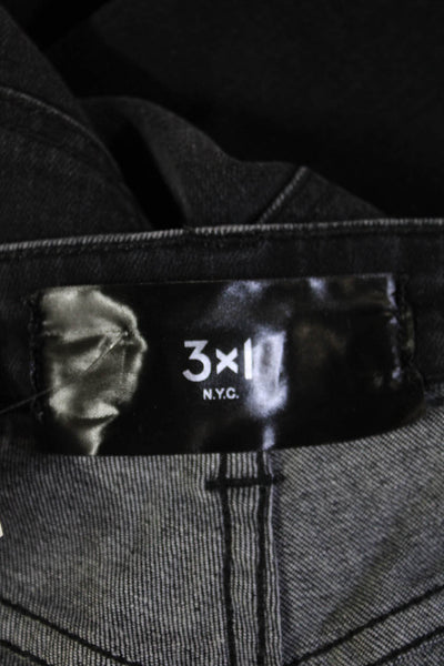 3x1 NYC Women Skinny Ankle Jeans Dark Gray Cotton Blend Size 25