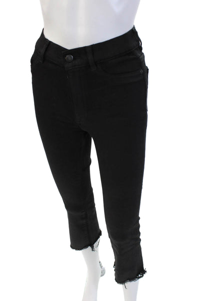 DL1961 Womens Black Ankle Cropped Skinny Jeans High Rise Button Size 24