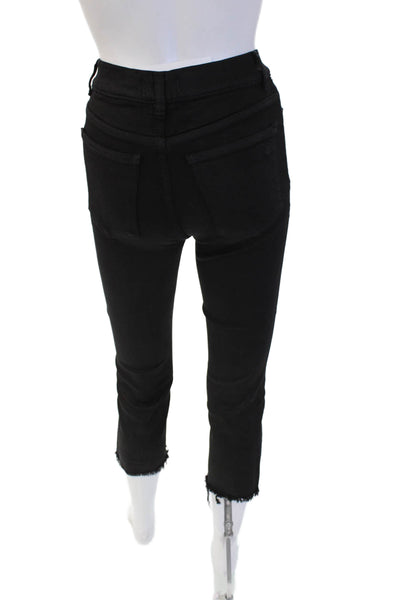 DL1961 Womens Black Ankle Cropped Skinny Jeans High Rise Button Size 24