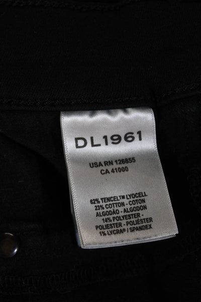 DL1961 Womens Black Ankle Cropped Skinny Jeans High Rise Button Size 24