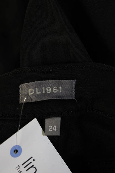 DL1961 Womens Black Ankle Cropped Skinny Jeans High Rise Button Size 24