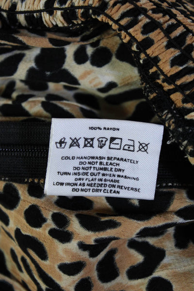 Faithfull The Brand Womens Beige Animal Print Jumpsuit Size 2
