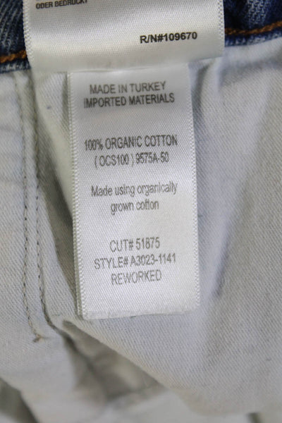 Agolde Womens A-Line Mini Skirt Blue Organic Cotton Size 24