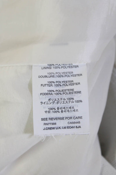 J Crew Unisex Blazer White Collared Long Sleeve Button 100% Polyester Size XS
