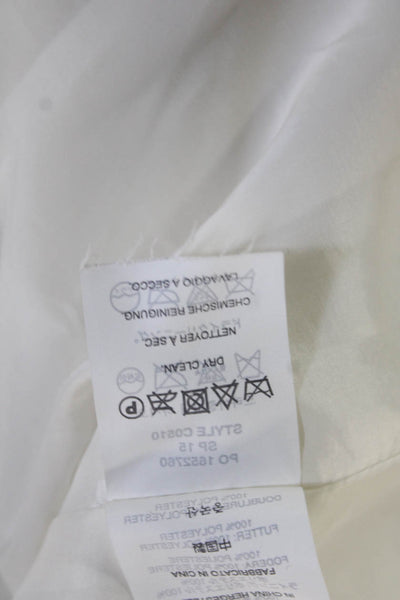 J Crew Unisex Blazer White Collared Long Sleeve Button 100% Polyester Size XS