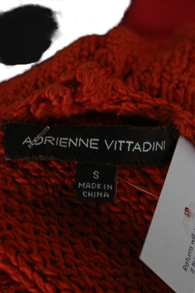 Adrienne Vittadini Unisex Orange V-Neck Pullover 3/4 Sleeve Size S