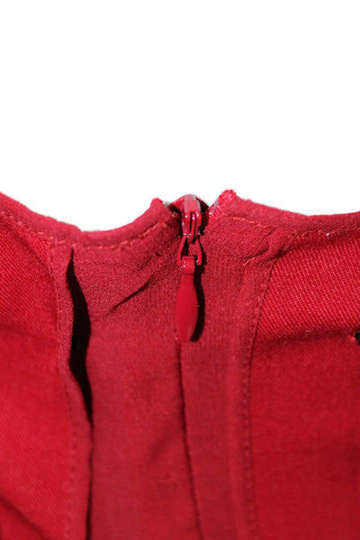 Calvin Klein Womens Pleated Striped Red Skirt Short Size M