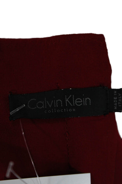 Calvin Klein Womens Pleated Striped Red Skirt Short Size M