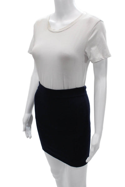 Lacoste Women Mini Straight Pencil Skirt Black Solid Wool Size 34