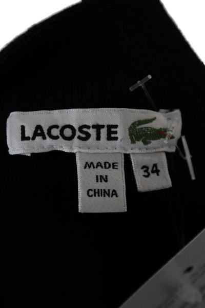 Lacoste Women Mini Straight Pencil Skirt Black Solid Wool Size 34
