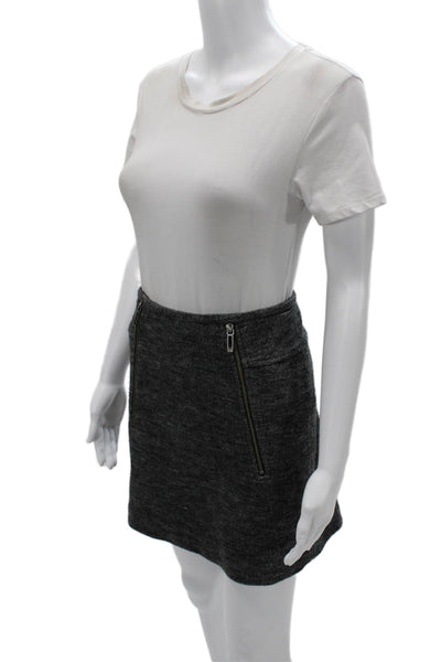 Vince Women Dark Gray Wool Herringbone Mini Pencil Skirt Size 8
