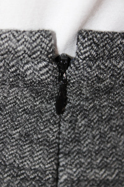 Vince Women Dark Gray Wool Herringbone Mini Pencil Skirt Size 8