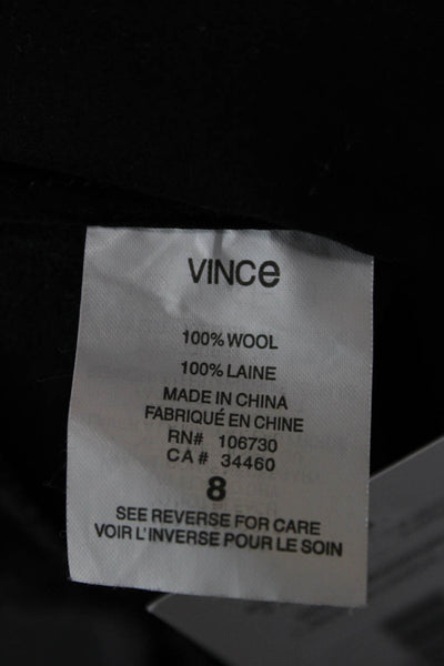 Vince Women Dark Gray Wool Herringbone Mini Pencil Skirt Size 8