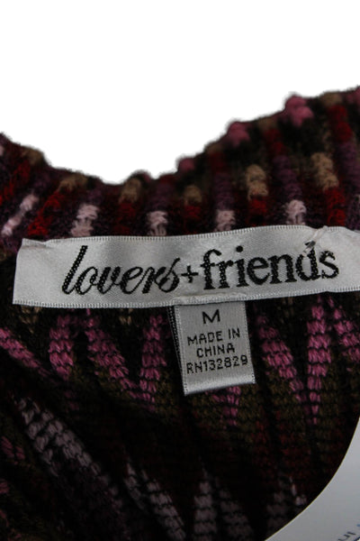 Lovers + Friends Women Mini Pencil Skirt Brown Geometric Size M