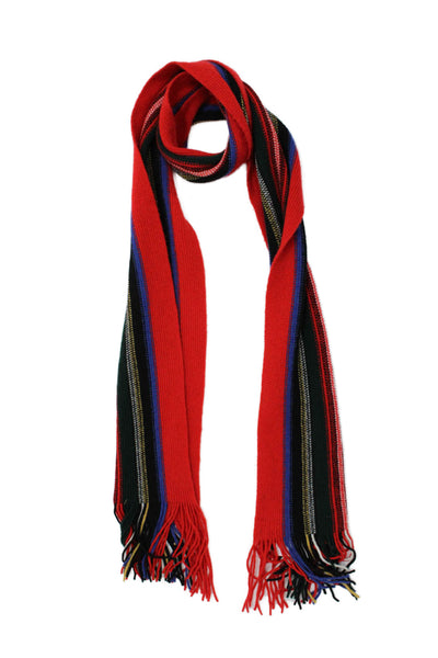 Johnstons Women's Fringe Edge Multicolor Striped Scarf Size 72" X 8"