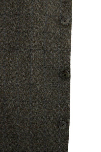 Joseph Abboud Mens Gray Plaid Wool Sport Coat Button Collared Size 42