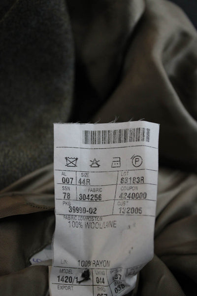 Joseph Abboud Mens Gray Plaid Wool Sport Coat Button Collared Size 42