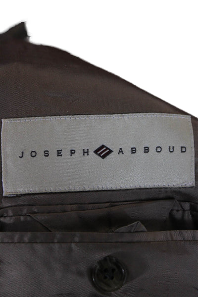 Joseph Abboud Mens Gray Plaid Wool Sport Coat Button Collared Size 42