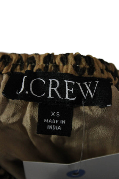 J Crew Womens Brown Animal Print Long Pencil Skirt 100% Cupro Size XS