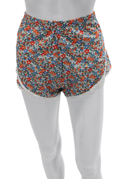 Ann Mashburn Unisex Floral Blue Cotton Shorts Size S