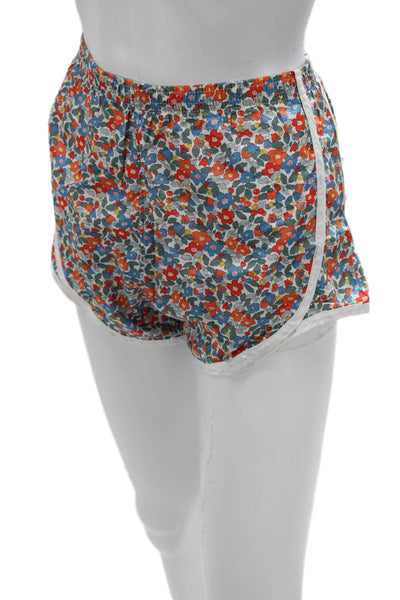 Ann Mashburn Unisex Floral Blue Cotton Shorts Size S