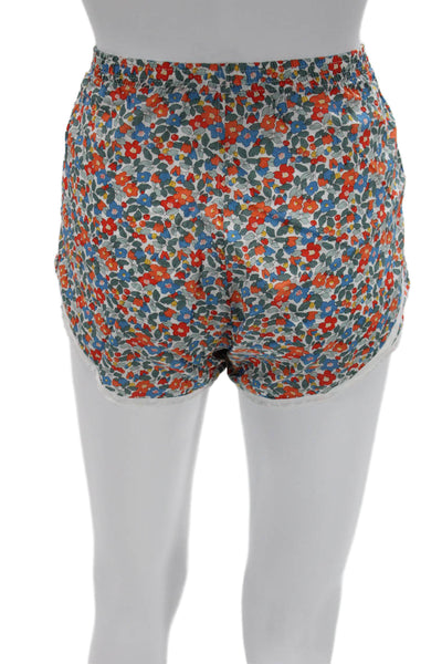 Ann Mashburn Unisex Floral Blue Cotton Shorts Size S