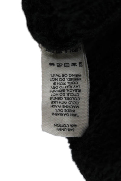 Unsubscribed Women Black Basic Sleeveless Tank Linen Cotton Round Neck Size XS