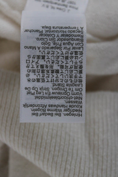 J Crew Unisex Pullover Sweater White Cotton Crew Neck Long Sleeve Size XS