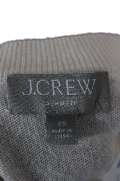 J Crew Unisex Pullover Sweater White Cotton Crew Neck Long Sleeve Size XS