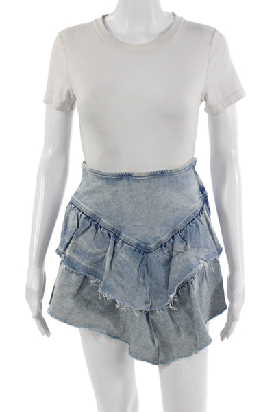 Mother Women Peasant Mini Skort Light Blue Size 25
