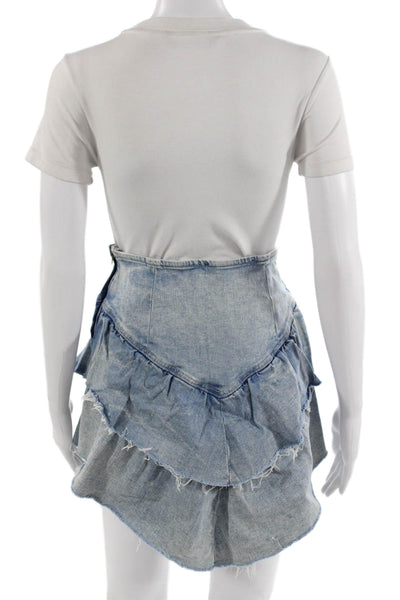 Mother Women Peasant Mini Skort Light Blue Size 25