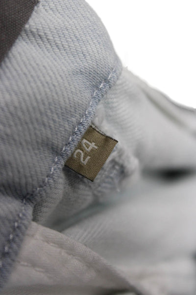DL1961 Women Light Blue Paperbag Cropped Ankle Pants Cotton Drawstring Size 24