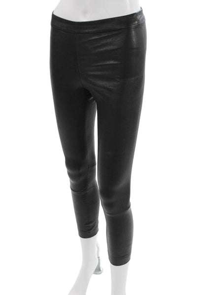 Intermix Women Ankle Jeggings Leather Biker Black Zip Size 00