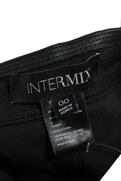 Intermix Women Ankle Jeggings Leather Biker Black Zip Size 00