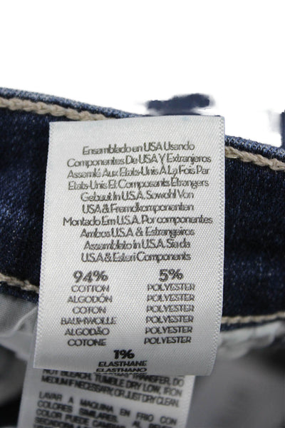 Mother Women Ankle Cropped Jeans Dark Blue Mid Rise Button Fly Petite Size 23