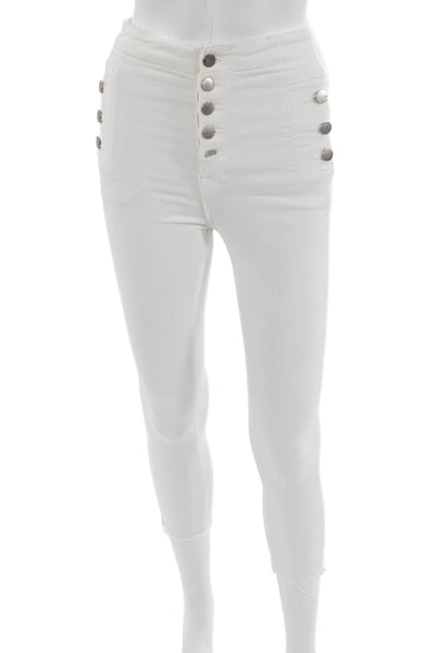 J Brand Womens White Cropped Ankle Jeggings Size 23
