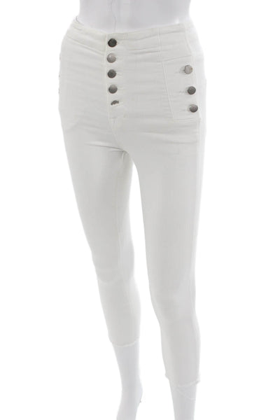 J Brand Womens White Cropped Ankle Jeggings Size 23