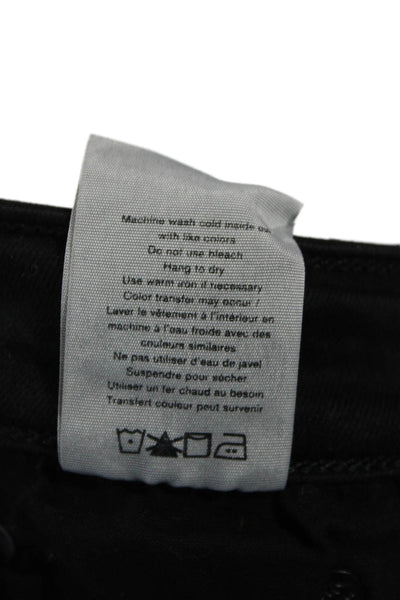 Rag & Bone Women Cropped Ankle Skinny Jeans Black High Rise Button Size 24