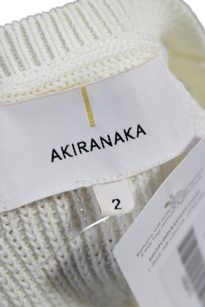 Akiranaka Unisex White Pullover Vest Sleeveless Crew Neck Size 2