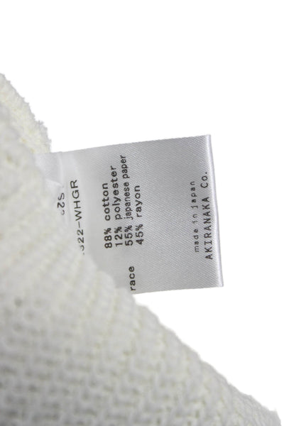 Akiranaka Unisex White Pullover Vest Sleeveless Crew Neck Size 2