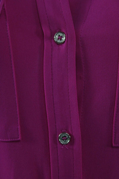 Calvin Klein Women Shirt Dress Pink Long Sleeve Collared Button Size 10