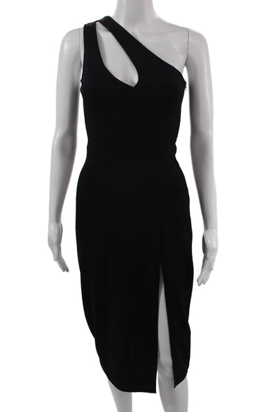 Lulus Womens Bodycon Sheath Dress Black Sleeveless Mid Calf Zip Size XS