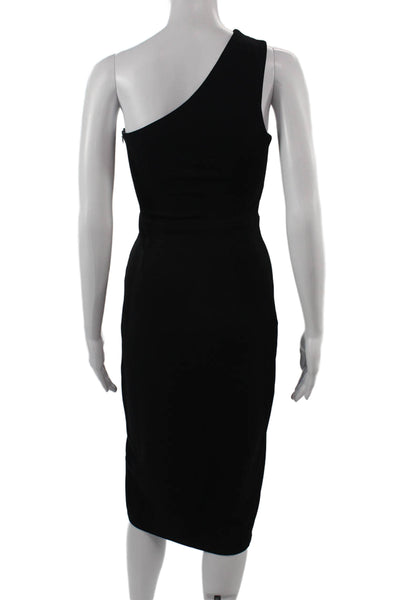 Lulus Womens Bodycon Sheath Dress Black Sleeveless Mid Calf Zip Size XS