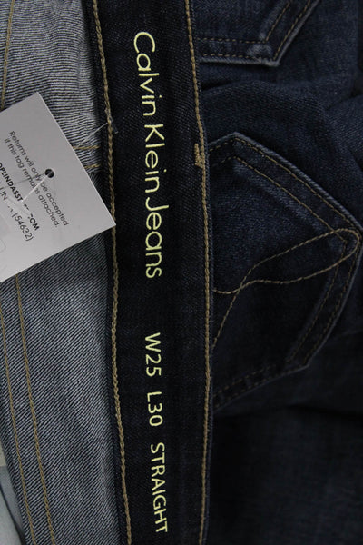 Calvin Klein Jeans Women Dark Blue Straight Jeans Size 25