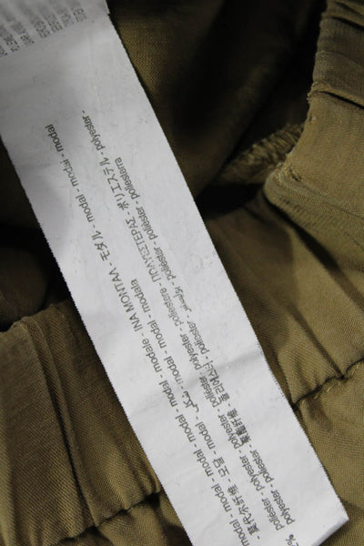 Zara Womens Ankle Cropped Pants Brown Modal Polyester Solid Army Size XS