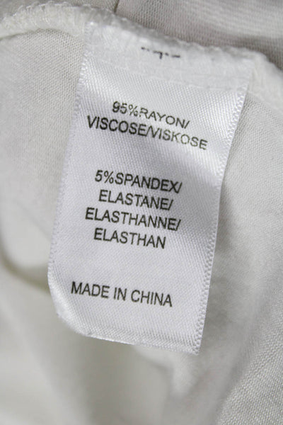 Adrianna Papell Women Silk Tunic Blouse White Long Sleeve Solid Size L