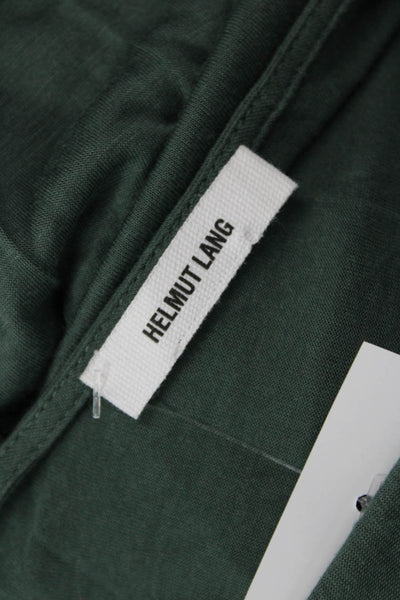 Helmut Lang Women Tunic Green Modal Short Sleeve Solid Preowned Size S